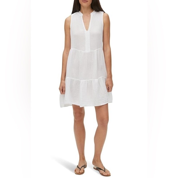 Joie Dresses & Skirts - Joie White Sleeveless Tiered Midi Dress